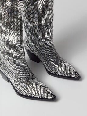 Azalea Wang Ingrid Crystal Cowboy Boots – Size 10 – Rhinestone – SOLD OUT